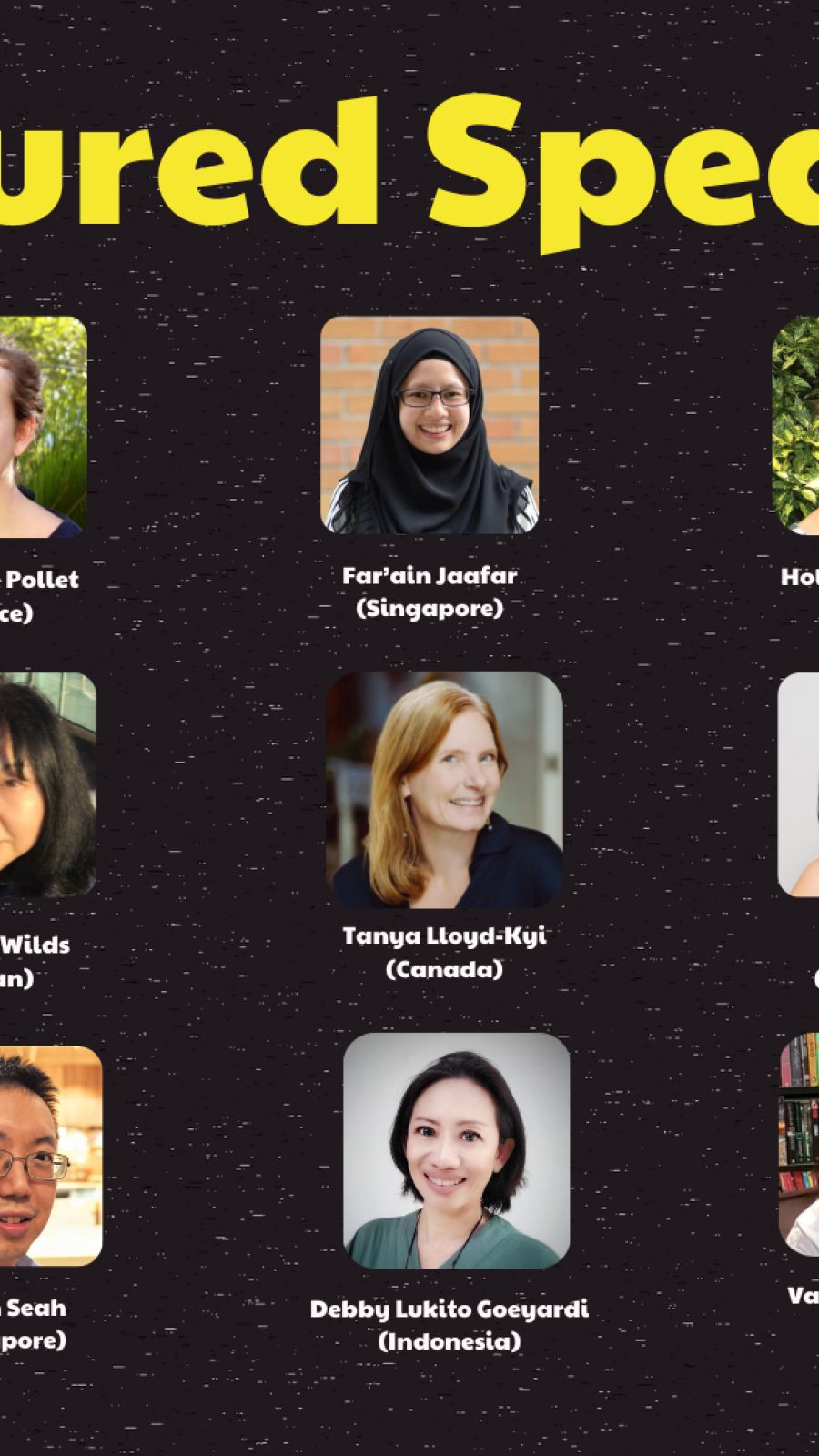 Featured speakers include Arif Rafhan, Holly Thompson, among others